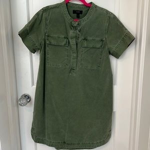 Green J. Crew shirt sleeve shirt dress, size 12